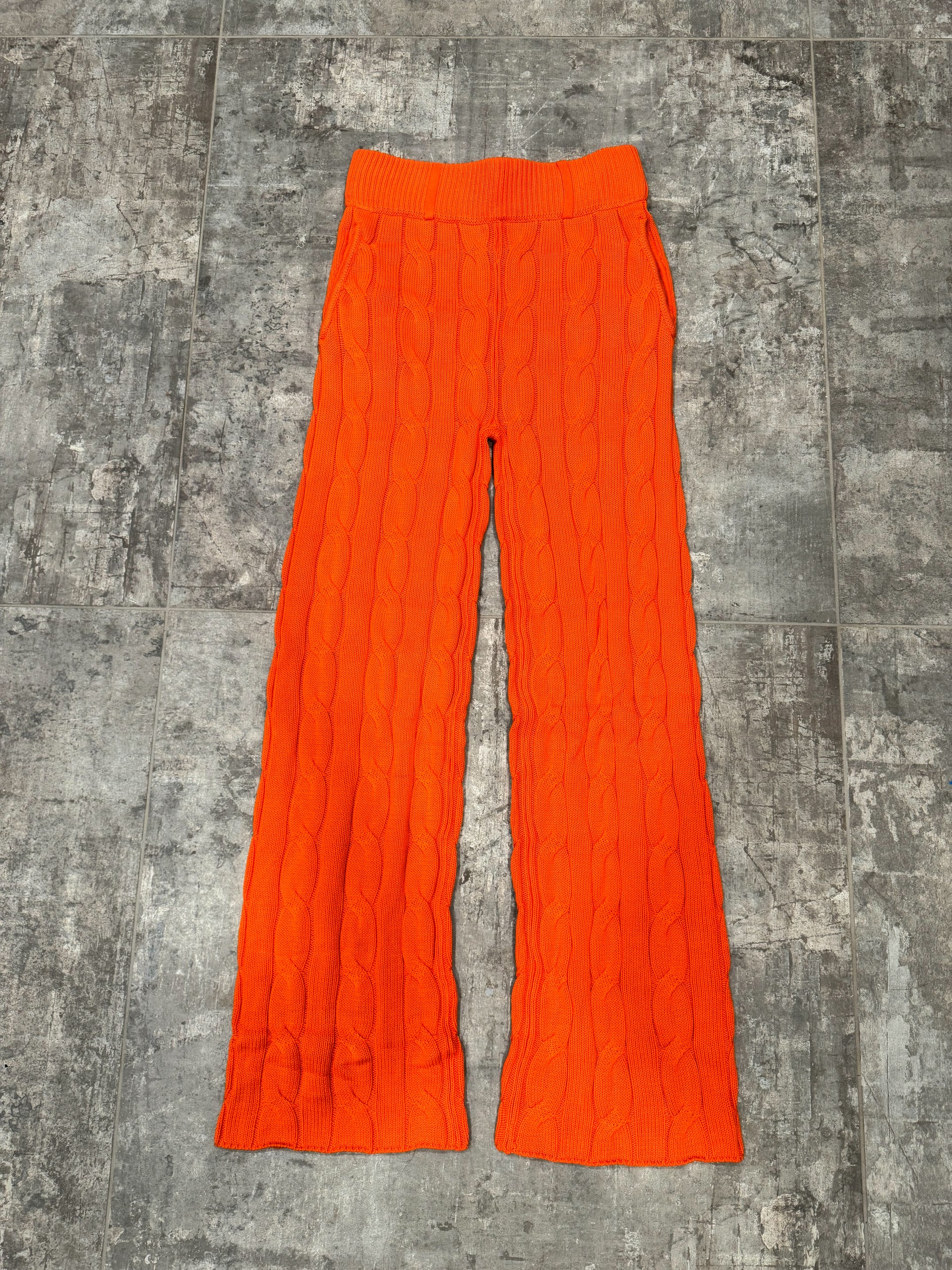 ORANGE CABLE KNIT TROUSERS
