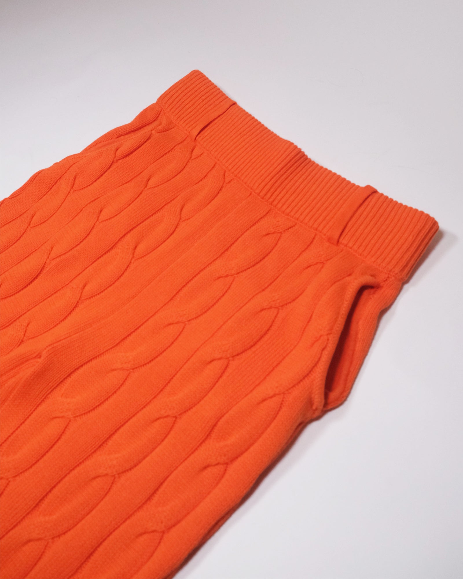 ORANGE CABLE KNIT TROUSERS