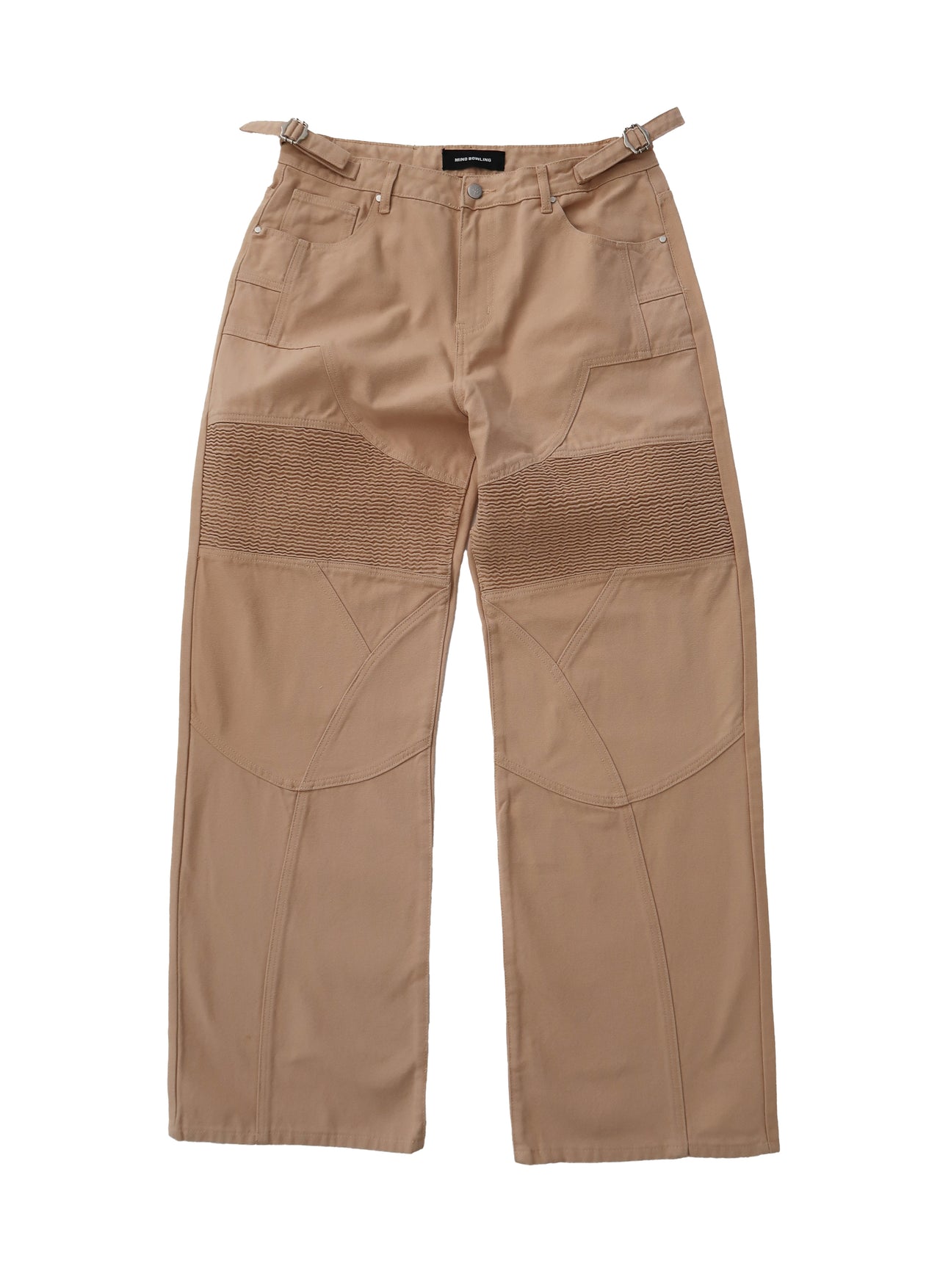 KHAKI BIKER TROUSERS